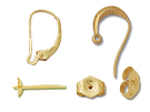 14K Gold Earring Components