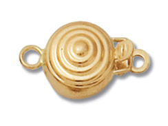 14K Gold - Small Bull' s Eye Clasp 1-Strand  *Temporarily out of stock*