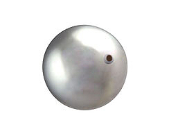 Light Grey - 10mm Half Drilled Round Swarovski Crystal Pearls Pack of 10