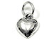 Sterling Silver Puffed Heart Charm with Jump Ring (not 3D)