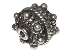 9.7x10.3mm Bali Style Silver Bead