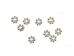 4mm Bright White Bali Style Silver Daisy Strands   (Approximately 160pcs)