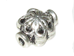 8.5x6.5mm Bali Style Silver Bead