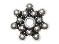 Bali Silver 8.4mm 7-Dot Large Daisy Bead