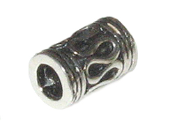 7+mm Long Turkish Silver Tube Bead with Large hole