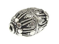 18.6mm Oval Bali style Silver Bead
