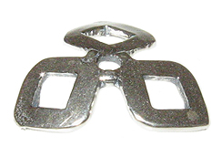 10mm Sterling Silver 3 Open Diamond Shape Petal Bead Cap