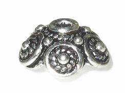 10mm Bali Style Silver 5-Petal  Bead cap