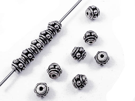 5mm Turkish Bali Style Silver Spacer Beads