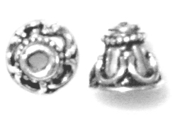 5.75mm Sterling Silver Solid Bali Style Bead Cap
