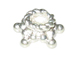 7.5mm 5-Point Star Brght White Bali Silver Bead Cap