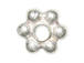 7.7mm Bright White Thick/Heavy Duty (2.75mm) Bali Style Silver Daisy Strand   (Approximately 30+ beads). *VERY SPECIAL PRICE* at
