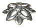 Sterling Silver 4 Petal / 4 Leaf Open Work Flower Bead Cap
