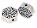 Sterling Silver Hexagon  Floral Bead (bulk Pack of 15) *VERY SPECIAL PRICE*