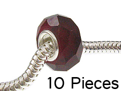 January - Birthstone Faceted Glass Bead with .925 Core
