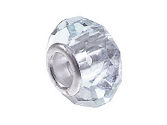 June Faceted Glass Bead, with Plated Silver Core  - Alexandrite