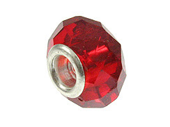 July Faceted Glass Birthstone Bead - Light Siam