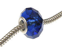 September Faceted Glass Birthstone Bead - Sapphire (Version 1) in Bulk