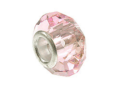 October Faceted Glass Bead - Light Pink in Bulk