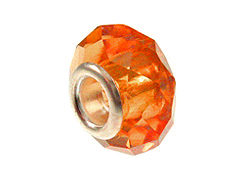 Orange Faceted Glass Bead