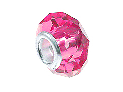 Hot Pink Faceted Glass Bead