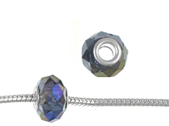 Celestial Silver Faceted Glass Bead