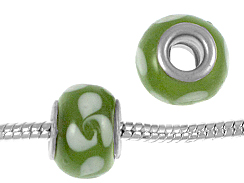 14mm Lampwork Glass Beads -  Plated Core
