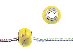 Large Hole Synthetic Gemstone Beads - Sunflower Yellow