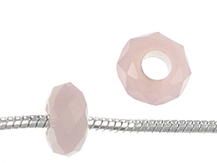 14mm Faceted Glass Bead - Pink Opal