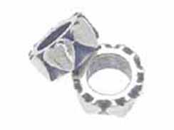 Sterling Silver Polished Heart Pattern Large Hole Bead