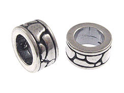 Sterling Silver Paver Pattern Large Hole Bead