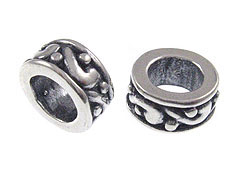 Sterling Silver Scroll Pattern Large Hole Bead