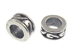 Sterling Silver Scroll Pattern Large Hole Bead-4.25x8.4mm (5mm Hole)