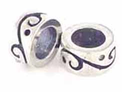 Sterling Silver Vine Pattern Large Hole Bead
