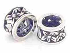 Sterling Silver Filgree Floral Large Hole Bead