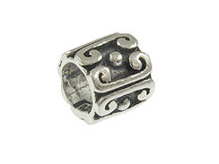 Sterling Silver Scroll Design Large Hole Bead-7x8mm (5mm Hole) 