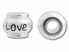 10mm Sterling Silver LOVE bead with 4.5mm hole