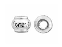 10mm Sterling Silver FOREVER  bead with 4.5mm hole, Pandora Compatible 