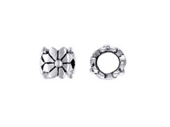 Sterling Silver Flower Bead with 5.5mm Hole