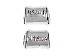 Sterling Silver USA#1  Large Hole Pandora Compatible Bead