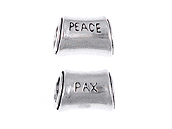 Sterling Silver PEACE Large Hole Pandora Compatible Bead