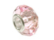 October Faceted Glass Bead, with Plated Silver Core  - Light Pink