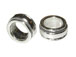 Sterling Silver Grooved Edge large Hole Bead-4.3x8.8mm (5.9mm Hole)