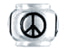 10mm Sterling Silver Peace Sign  bead with 4.5mm hole, Pandora Compatible 