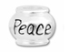 10mm Sterling Silver PEACE  bead with 4.5mm hole, Pandora Compatible 