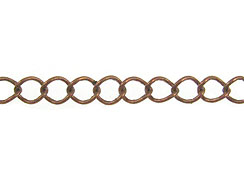 4mm Curb Chain: Antique Copper Finish 