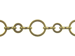 Round Link Chain: Antique Brass Finish 