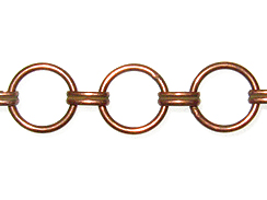 Round Link Chain: Antique Copper Finish 