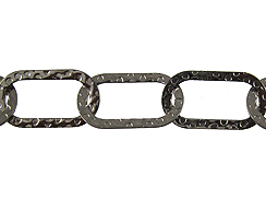 Textured Gun Metal Plated Oval Link Chain