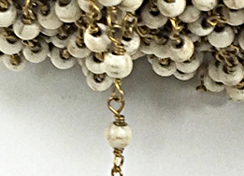 4mm Ivory White Howlite Rosary Chain by foot - White Rosary Chain Gold